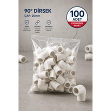 Dizayn Pprc 90 Derece Dirsek 20 mm 100 Adet PN25 Temiz Su Tesisat Boru Ek Parçası