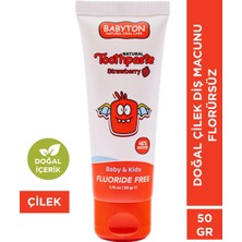 Babyton Doğal Çilek Diş Macunu Florürsüz 50 gr