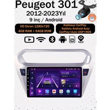 Conio Peugeot 301 2012-2023 Uyumlu 9 Inç 4gb Ram 64GB Rom Android 14 Kablosuz Carplay Navigasyon Kamera Destekli Multimedya