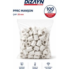 Dizayn Pprc Manşon 20 mm 100 Adet PN25 Temiz Su Tesisat Ek Parçası
