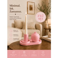 El Yapımı Dekoratif Obje (Mumluk-Tepsi-Kapaklı Kase)