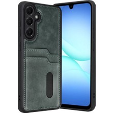 Nemere Mey Ithalat®  Samsung Galaxy A57 5g Sara Kartvizitli Deri Kılıf - Yeşil
