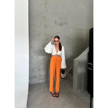 Korpeelektro Bel Lastik Detaylı Modal Kumaş Pantolon - Orange