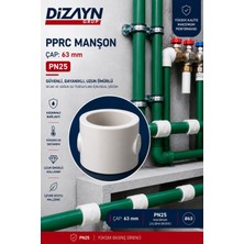 Dizayn Pprc Manşon 63 mm 6 Adet PN25 Temiz Su Tesisat Ek Parçası