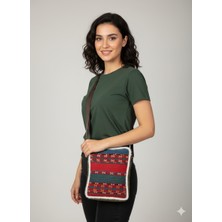 Talin Handmade Nubuk Deri Detaylı, Astar ve Tela Destekli Etnik Omuz & Crossbody Çanta