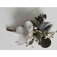 Handmade Tasarım Damat Yaka Çiçeği Yapay ve Gerçek Şoklanmış Ürünlerden Tasarım