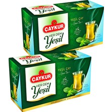 Çaykur Herdem Yeşil Çay Süzen Poşet Naneli 1,6gr 25 Adet Ikili Paket
