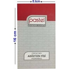 Pastel Adisyon Fişi 8X16 cm Otokopili, Numaralı 50 Sayfa 2 Nüsha (1 Asıl 1 Suret) 24 Adet