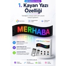 Eco Lounge Kumandalı LED Matrix Panel Kayan Yazı Tabelası Renkli Mesaj ve Saat Gösterimli