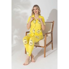 Pijamerry Kısa Kol Milan Kumaş Pijama Takımı