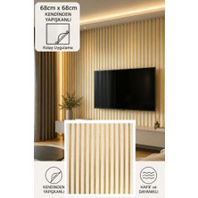 Renkli Duvarlar Yapışkanlı Gold Beyaz Akustik Esnek 3D Lambiri 68X68CM Ofis Salon Ev Köpük Duvar Paneli Kağıdı NW192