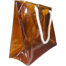 R&m Promosyon Su Geçirmez Şeffaf Pvc Kadın Plaj ve Omuz Çantası - Kalın Halat Saplı Deluxe Plaj Çantası