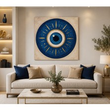 Othello Art Nazar Boncuğu Kanvas Tablo – Mavi Göz Figürlü Modern Dekoratif Duvar Tablosu, Bereket ve Koruma Temalı Duvar Dekoru