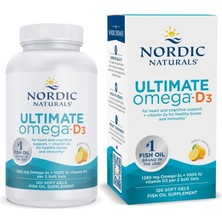 Nordic Naturals Ultimate Omega-D3, Lemon, 120 Soft Gels