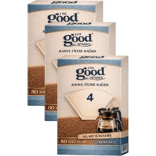 The Good Sparks 3 Paket Filtre Kahve Kağıdı Büyük Boy 4 Numara (3 Paket x 80 Adet)