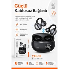 Depozee Kulak Üstü Klipsli Kablosuz Stereo Kulaklık Dokunmatik Kontrollü Şarj Kutulu