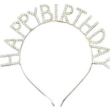 Party Express Taşlı Taç Happy Birthday - Altın