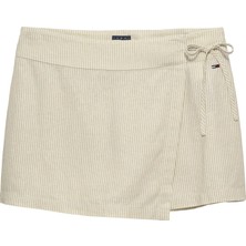 Tommy Hilfiger Tommy Hılfıger Kadın Marka Logolu Günlük Kullanıma Uygun Bej Şort DW0DW22267 0AA