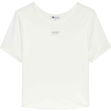 Tommy Hilfiger Tommy Hılfıger Kadın Marka Logolu Günlük Kullanıma Uygun Beyaz1 T-Shirt DW0DW22284 Ybl