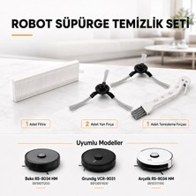 Supervac  RS8034HM, VCR9031HM, RS9034HM Robot Süpürge Aksesuar Seti; Arçelik, Beko, Grunding Ile Uyumlu