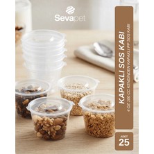 Sevapet 4 Oz (100 Cc) Kendinden Kapaklı Pp Sos Kabı / 25 Adet Saklama Kabı