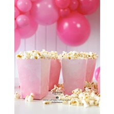 Partince Makaron Pastel Pembe 8'li Popcorn Patlamış Mısır Kutusu
