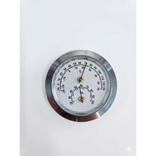 Hatfon Elektronik Analog Gümüş Yuvarlak Isı Nem Ölçer Bimetal Termometre  -25+55C / %20-100 Nem ÇAP:50MM