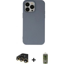 Marsilyan™- iPhone 14 Pro Kılıf Ahenk Serisi - Siyah Joko Magic 5d Hayalet Cam + Gold Raze Metal Kamera Lens