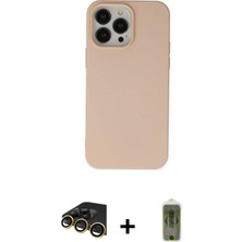 Marsilyan™- iPhone 14 Pro Kılıf Ahenk Serisi - Siyah Joko Magic 5d Hayalet Cam + Gold Raze Metal Kamera Lens