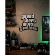 GoKa 3D Craft GTA San Andreas Logolu Nostaljik Dekoratif Duvar Dekoru - Gamer Oda Aksesuarı - 23 cm