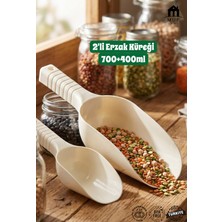 Muf Home 2'li Set Erzak ve Bakliyat Küreği -Un, Şeker ve Erzak Küreği Seti- 700ML + 400ML Ölçek Küreği Bpa Içermez