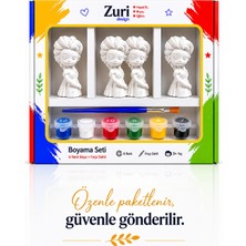 Zuri Design Karlar Kraliçesi Elsa Boyama Seti Beton Figürlü Boya ve Fırça Dahil Hobi Seti