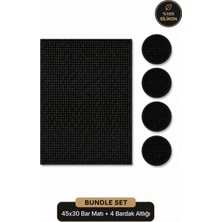 Siliconly 45X30 %100 Silikon Bar Matı + 4’lü Bardak Altlığı Seti Kaymaz Premium Bar Servis Matı