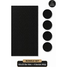 Siliconly 60X30 %100 Silikon Bar Matı + 4’lü Bardak Altlığı Seti | Kaydırmaz Premium Mat