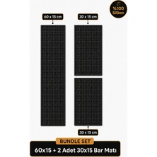 Siliconly 3’lü %100 Silikon Bar Matı Seti | 60X15 cm + 2 Adet 30X15 cm Kaydırmaz Mat