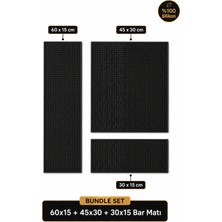 Siliconly 3’lü %100 Silikon Bar Matı Seti | 60X15 + 45X30 + 30X15 cm Kaydırmaz Mat