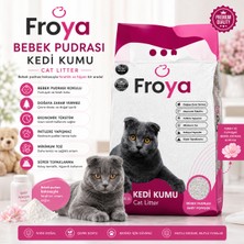 Bezos Froya Bebek Pudrası Kokulu Kedi Kumu 10 Lt Orta Taneli Topaklanan Tozsuz Kedi Kumu
