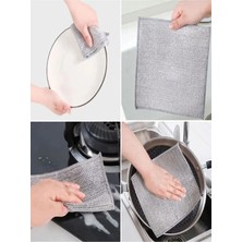 Kitchen Dream 2 Adet Sihirli Inox Paslanmaz Telli Bulaşık Bezi Kir Pas Sökücü Sihirli Temizlik Bezi ve Süngeri