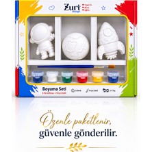 Zuri Design Boyama Seti Astronot, Roket ve Dünya Figürlü Çocuk Boyama ve Hobi Seti