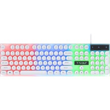 T-Wolf T11 Rgb Kablolu Gaming Klavye 104 Tuşlu Retro Steampunk Tasarım LED Aydınlatmalı Oyuncu Klavyesi