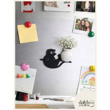 Dailyboo Creates Kedi Bıyığı Toplayıcı Magnet-Vazolu Buzdolabı Süs-2 Renkli  Kedi Bıyığı Biriktirme Magnet