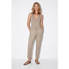 Vena Kadın Alian Beli Lastikli Summer Gabardin Pantolon - Vizon