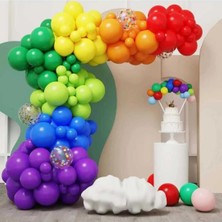 Parti Düşleri Zincir Balon Seti (Mor-Mavi-Limon Yeşili-Çim Yeşili-Turuncu-Sarı-Kırmızı-Zincir Aparatı)