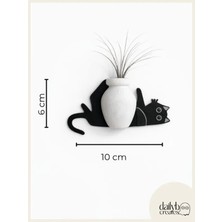 Dailyboo Creates Kedi Bıyığı Toplayıcı Magnet-Vazolu Buzdolabı Süs-2 Renkli Yatan Kedi Bıyığı Biriktirme Magnet