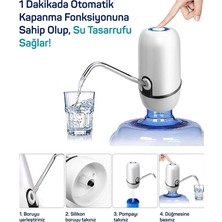 Erdo Ticaret Buğz Yeni Nesil Dokunmatik Damacana Su Pompası Şarjlı 1200 Mah