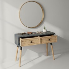 Mobenta Stria Entry: Modern Masif Dresuar 2 Çekmeceli Antre Konsolu - 120X31.5 An-Bz