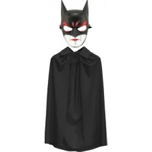 Erdo Ticaret Buğz Batman Maskesi Catwoman ve Batman Pelerini Siyah Set