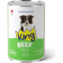 King Sos Içerisinde Et Parçacıklı Dana Etli Yetişkin Köpek Konservesi 400 gr