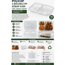 Niceplast Policap 3 Bölmeli Pp Kebap Kabı Koli Içi 75 Adet (Starcup)