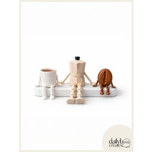 Dailyboo Creates Dekoratif 3lü Kahve Köşesi Figürleri-Minimal Biblo-Bardak-Kahve-Mokapot